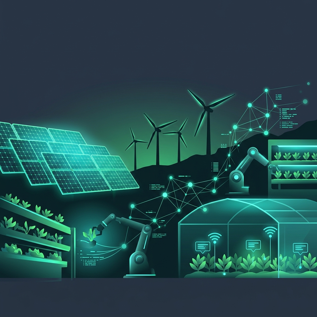 Futuristic systems engineering and green sustainability banner